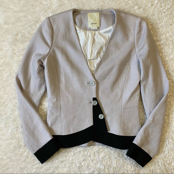 Elevenses Stone and Black Wool Blazer - Picture 3 of 8